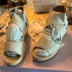 Nicole Miller Leather Wedge Sandals